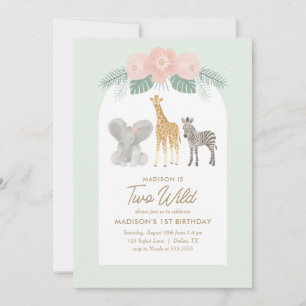Invitación Dos salvajes Fiestas de Safari segundo cumpleaños