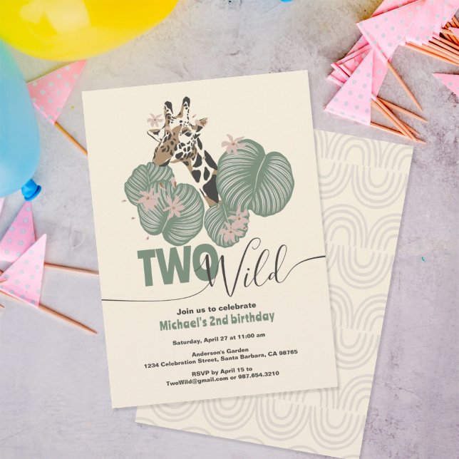 Invitación Dos salvajes y adorables jirafas de animal Fiesta  (Subido por el creador)