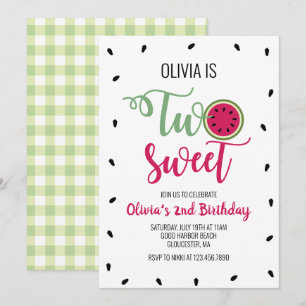 Invitación Dos Sandías Dulces Cumpleaños 2