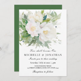 Invitación Dos Se Convertirán En Un Elegante Boda Floral Blan
