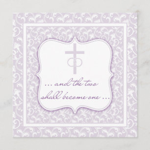 Invitación Dos se convertirán en una lavanda cristiana de la