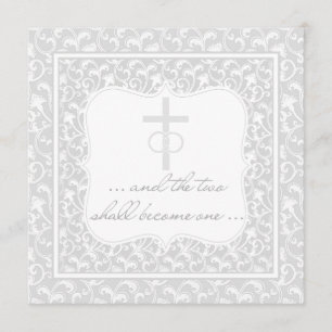 Invitación Dos se convertirán en una plata cristiana de la