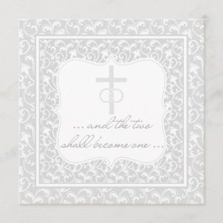 Invitación Dos se convertirán en una plata cristiana de la