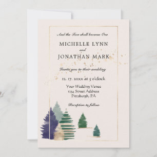 Invitación Dos se convierten en un árbol Boda cristiano