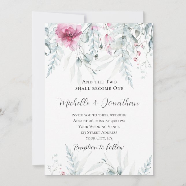 Invitación Dos se convierten en un Boda cristiano de la Bibli (Anverso)