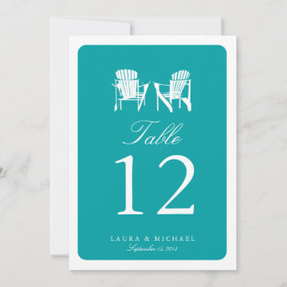 Invitación Dos sillas Adirondack | Número de tabla