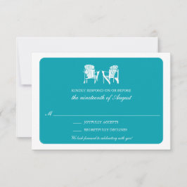 Invitación Dos Sillas Adirondack RSVP | Turquesa
