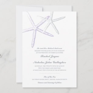 Invitación Dos Starfish Gray Skinny  Boda