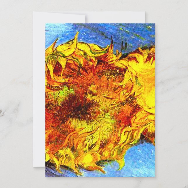 Invitación Dos Sunflowers Van Gogh (Anverso)