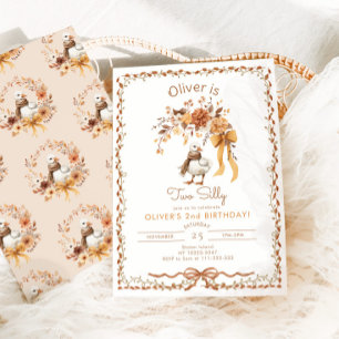 Invitación Dos tontos caídos Goose Boy segundo cumpleaños