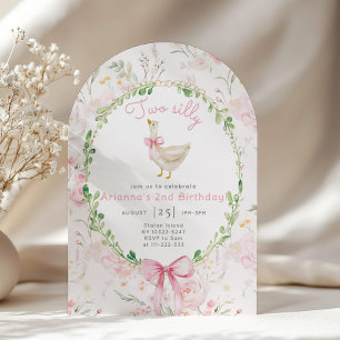 Invitación Dos tontos Chicas rosados de Rubor ganso segundo c