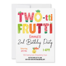 Dos-tti Frutti Cuties 2º cumpleaños Fruta tropical