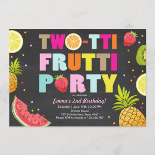 Invitación Dos tti frutti fiesta invitan al cumpleaños de los