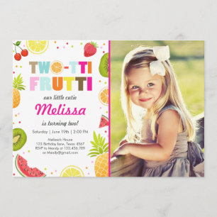 Invitación Dos tti frutti fiesta invitan al cumpleaños de los