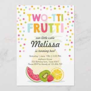 Invitación Dos tti frutti fiesta invitan al cumpleaños de los