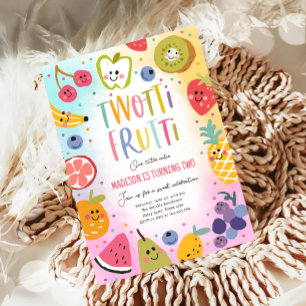 Invitación Dos tti Frutti Twotti Fruit Tropical Segundo Cumpl