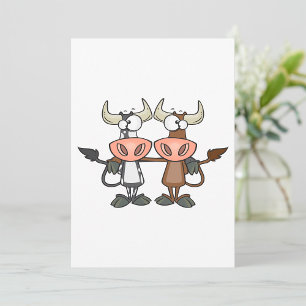 Invitación Dos vacas de dibujos animados