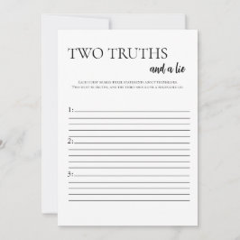 Invitación Dos verdades minimalistas y una carta de ducha de