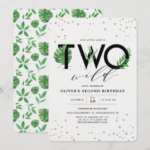 Invitación Dos verdes tropicales salvajes modernos