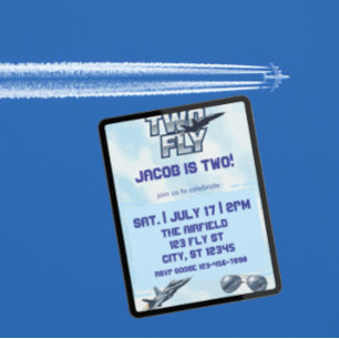 Invitación DOS Vuela, Jet 2do Cumpleaños