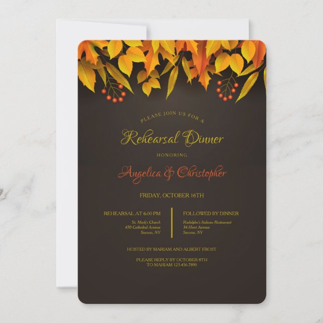 Invitación Dosel de otoño (Anverso)