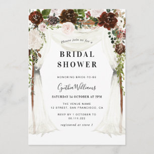 Invitación dosificador de flores boho ducha de novia