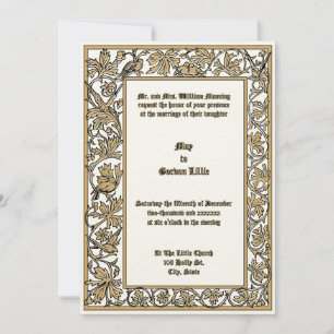 Invitación Dosis En El Borde De Foliage De Vino Floral