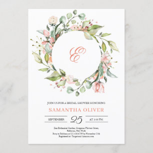 Invitación Dosis floral Monograma floral Ducha nupcial