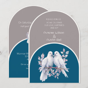 Invitación Dosis y anillos Arcos Gris claro y Azul oceánico