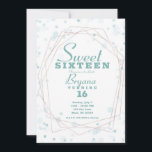 Invitación Dots verde azulados Rosa Oro Geométrico Moderno Du<br><div class="desc">Personalizar para cualquier evento.</div>