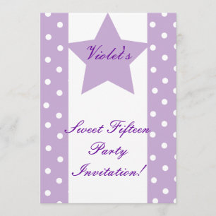 Invitación Dots Y Star Sweet Quince Invitación- Personalizar