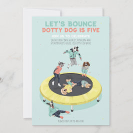 Invitación Dotty Dog Bance en Trampoline 5º cumpleaños