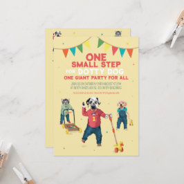 Invitación Dotty Dog One Small Step Birday