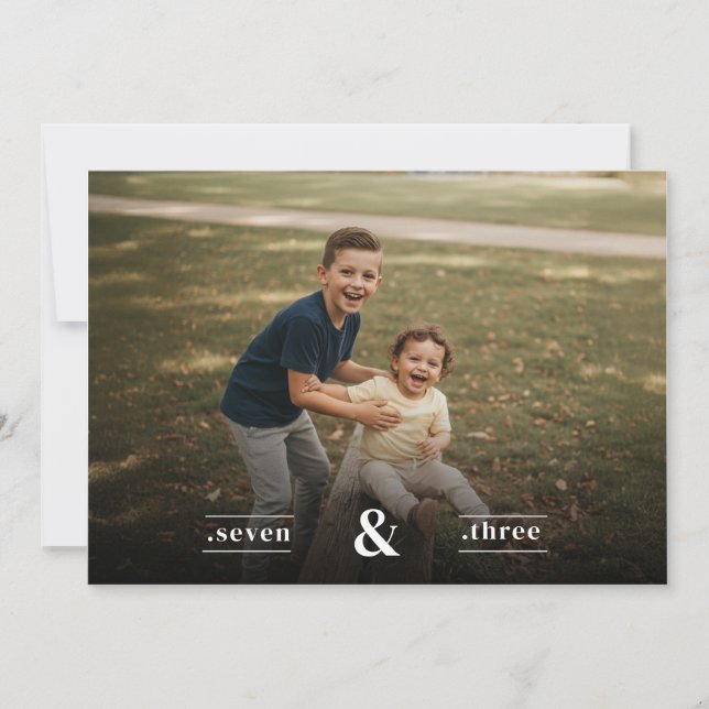 Invitación Double Birthday Two Kids Photo Party Celebration (Anverso)