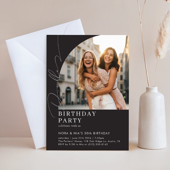 Invitación Double Joint Dual 30th Milestone Birthday Party (Subido por el creador)