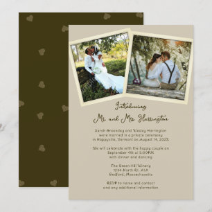 Invitación Double Photo Private Marriage Announcement