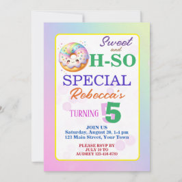 Invitación Doughnut de cumpleaños dulce y muy especial