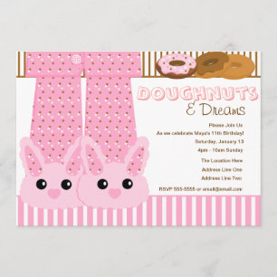 Invitación Doughnut & Dreams Pajama Fiesta Sleepover