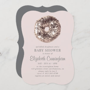 Invitación Doughnut espolvoriento y Baby Shower