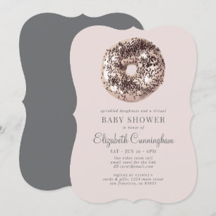 Invitación Doughnut espolvoriento y un Baby Shower virtual