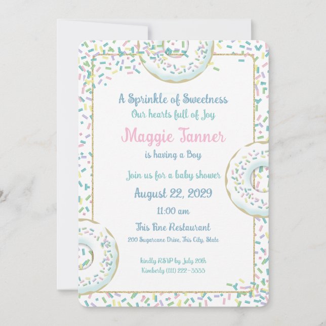 Invitación Doughnut y canallas rocian ducha de bebé (Anverso)