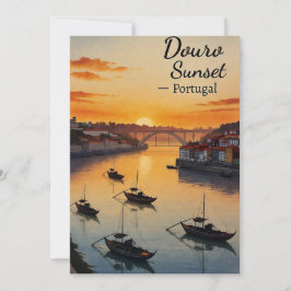 Invitación Douro Sunset Portugal Travel Art Invitation – Port