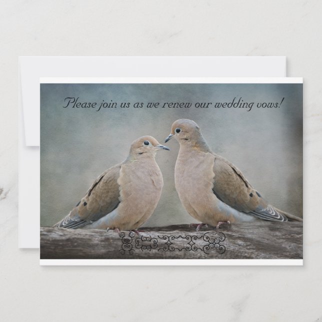 Invitación Doves de amor Renovación de votos Bodas (Anverso)
