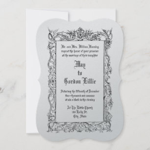 Invitación Doves de la era victoriana 1860 en Boda de fronter
