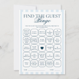 Invitación Downloadable Blue Striped Find The Guest Card