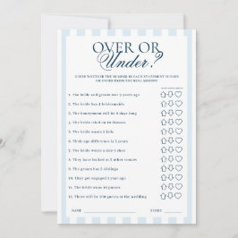 Invitación Downloadable Blue Striped Over or Under Card