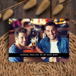 Invitación Downloadable Simple Custom Photo Groomsman BestMan