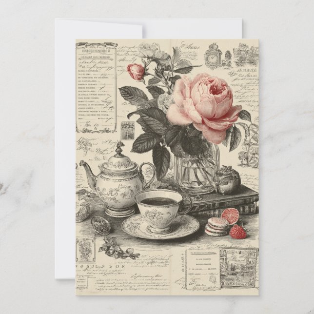 Invitación Downton Delight | Estilo de vintage (Anverso)