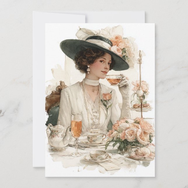Invitación Downton Delight | Té elegante (Anverso)