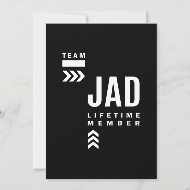 Invitación Doy de cumpleaños al nombre personalizado de Jad (Anverso)
